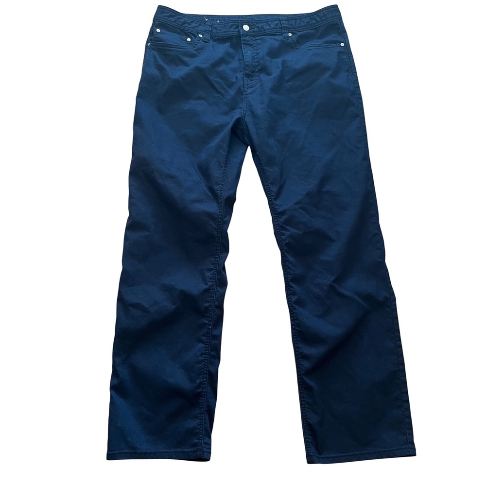 Prana Mens‎ Slim Fit Pants Navy Blue 5-Pocket Chino Trousers 40x32